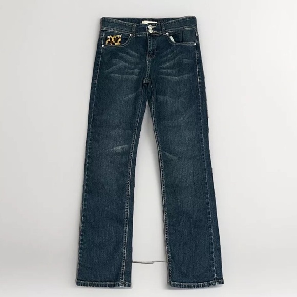 Leopard Pocket Women's Juniors Vanilla Star Jeans Denim Size 5 Distressed - Picture 9 of 13